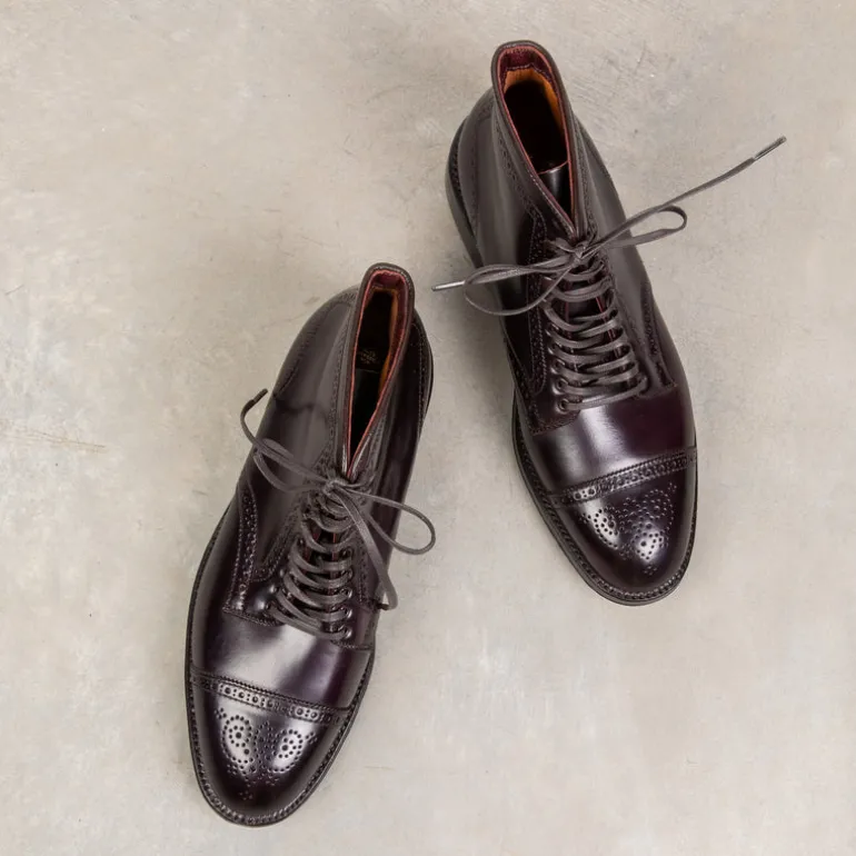 Alden #8 Cordovan straight tip medallion toe boot