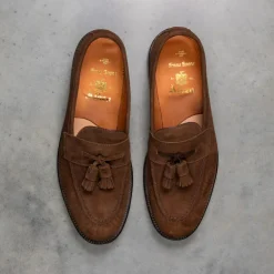 Alden x Frans Boone Tassel loafer Mocha Kid suede