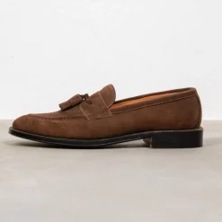 Alden x Frans Boone Tassel loafer Mocha Kid suede