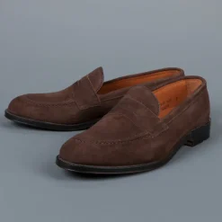 Alden Mocha kid suede loafer on flex sole