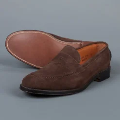 Alden Mocha kid suede loafer on flex sole