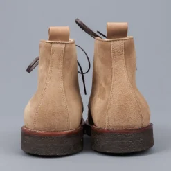 Alden Tan suede plain toe boot on crepe