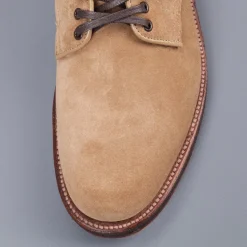 Alden Tan suede plain toe boot on crepe
