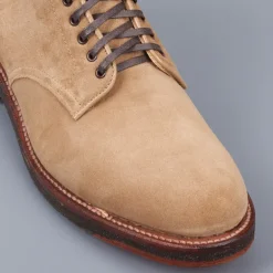 Alden Tan suede plain toe boot on crepe
