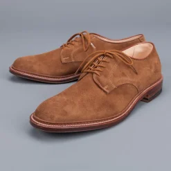 Alden unlined snuff suede plain toe blucher