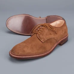 Alden unlined snuff suede plain toe blucher