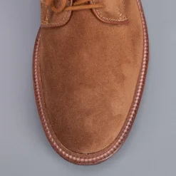Alden unlined snuff suede plain toe blucher