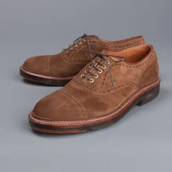 Alden x Frans Boone cap toe in snuff suede on crepe sole