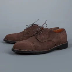 Alden x Frans Boone captoe on flex sole in mocha kid suede