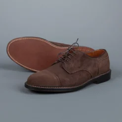 Alden x Frans Boone captoe on flex sole in mocha kid suede