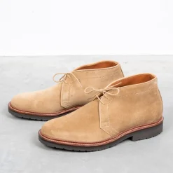 Alden x Frans Boone Tan calf Suede Chukka on Rubber sole