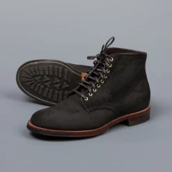 Alden x Frans Boone 379x boots in waxed earth reverse chamois
