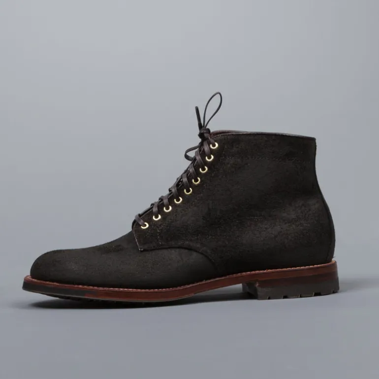 Alden x Frans Boone 379x boots in waxed earth reverse chamois