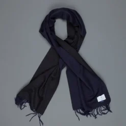 Alex Begg Arran scarf 100% cashmere Navy Charcoal