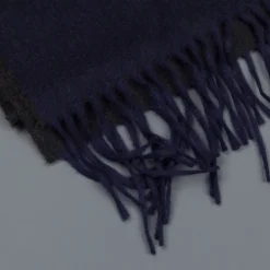 Alex Begg Arran scarf 100% cashmere Navy Charcoal