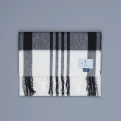 Alex Begg Jura Lambswool Scarf Ingles White & Grey