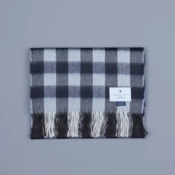Alex Begg Jura Lambswool Scarf Hillman Navy
