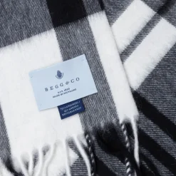 Alex Begg Jura Lambswool Scarf Ingles White & Grey