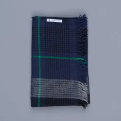 Alex Begg Kishorn Washed Cashmere Shadow Check Blue