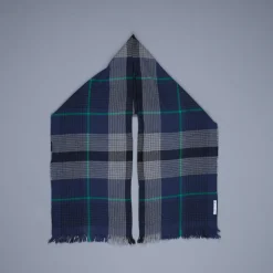 Alex Begg Kishorn Washed Cashmere Shadow Check Blue