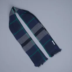Alex Begg Kishorn Washed Cashmere Shadow Check Blue