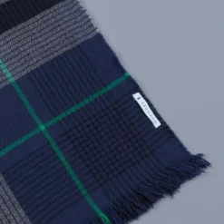 Alex Begg Kishorn Washed Cashmere Shadow Check Blue