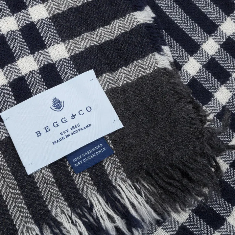 Alex Begg Rona Cashmere Scarf Breuer Navy