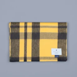 Alex Begg Vale Lambswool Scarf Stadium Khaki & Yellow