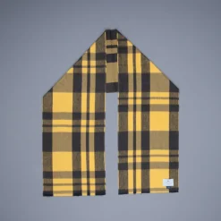 Alex Begg Vale Lambswool Scarf Stadium Khaki & Yellow