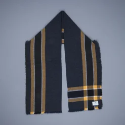 Alex Begg Washed Beaufort Lambswool Scarf Brooklyner Navy