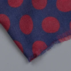 Alex Begg Wispy woven stole cashmere Printed Dixie in Blue/Red