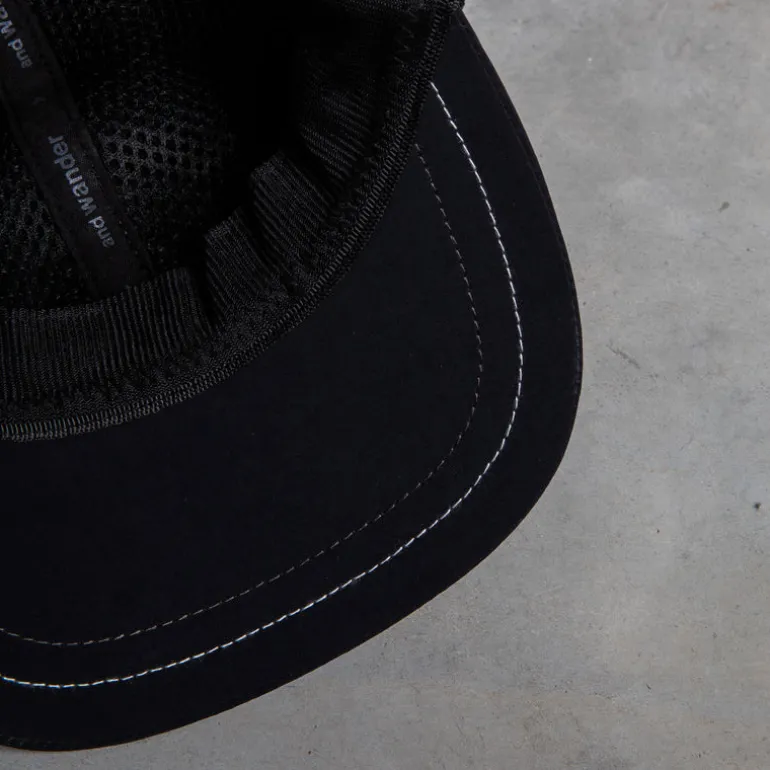 And Wander Back Mesh Cap Black