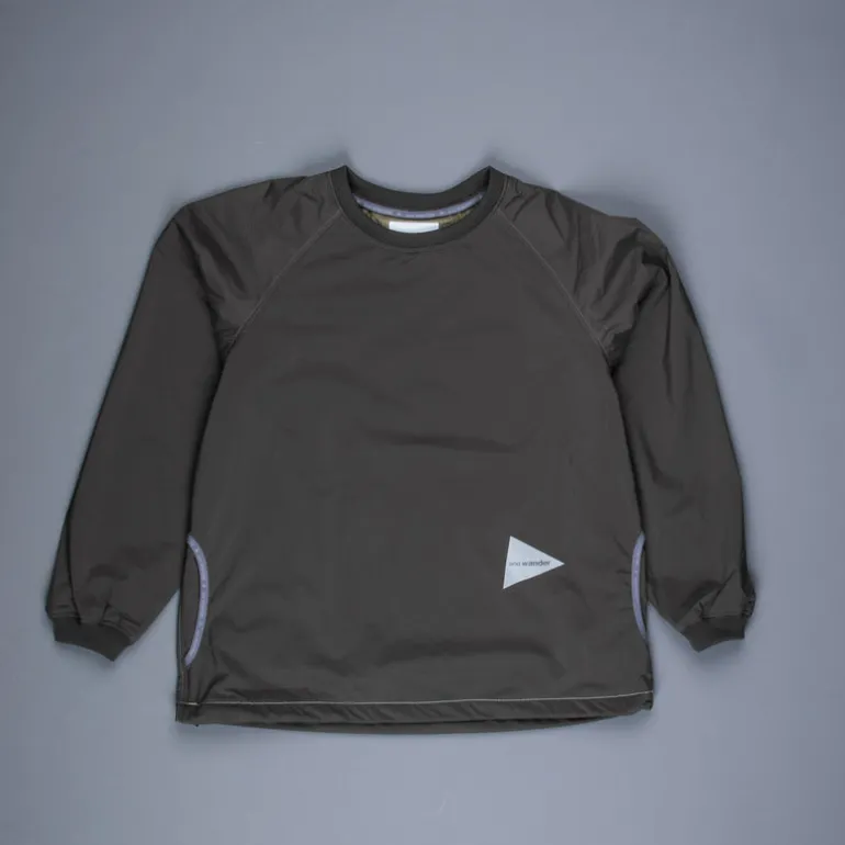 And Wander covered rip warm pullover charcoal
