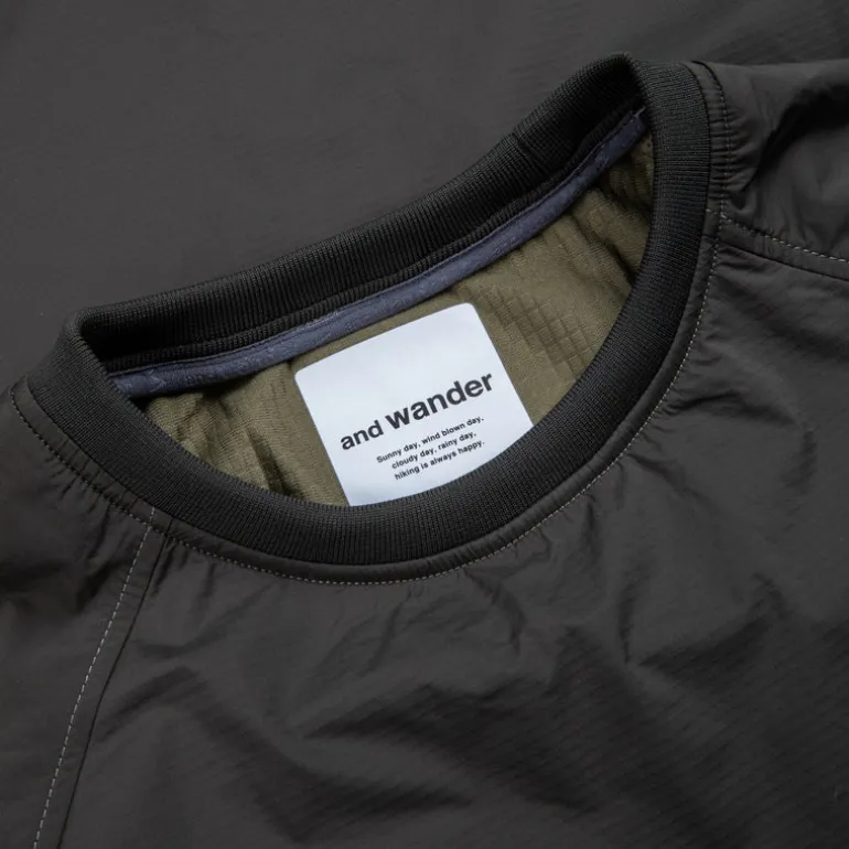 And Wander covered rip warm pullover charcoal