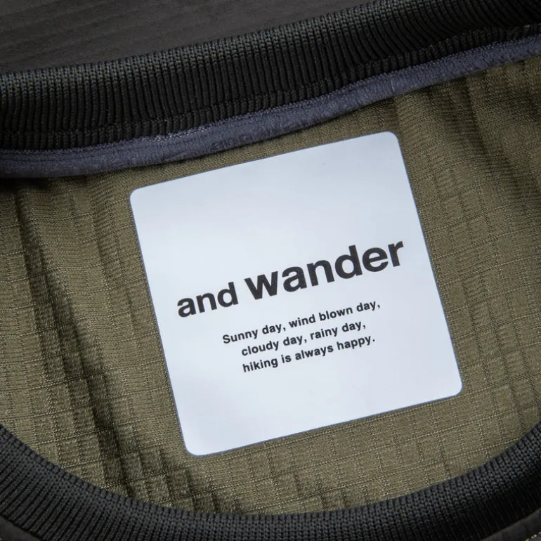 And Wander covered rip warm pullover charcoal