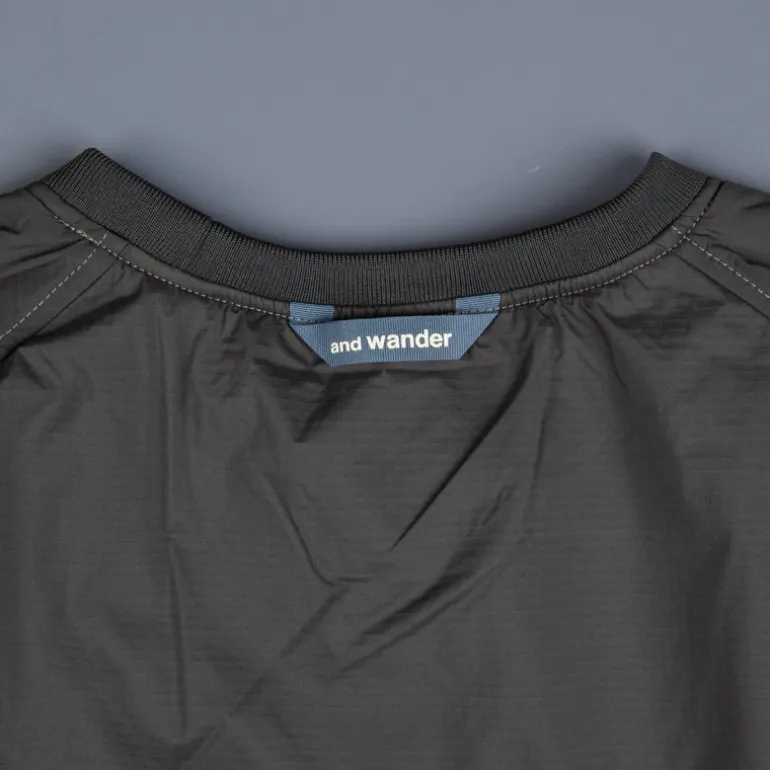 And Wander covered rip warm pullover charcoal