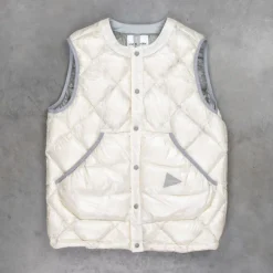 And Wander Diamond Stitch Down Vest Off White