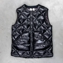 And Wander Diamond Stitch down vest black
