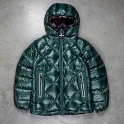And Wander Diamond Stitch Down Hoodie Green