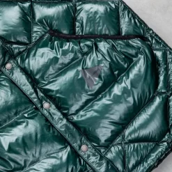 And Wander Diamond Stitch Down Vest Green