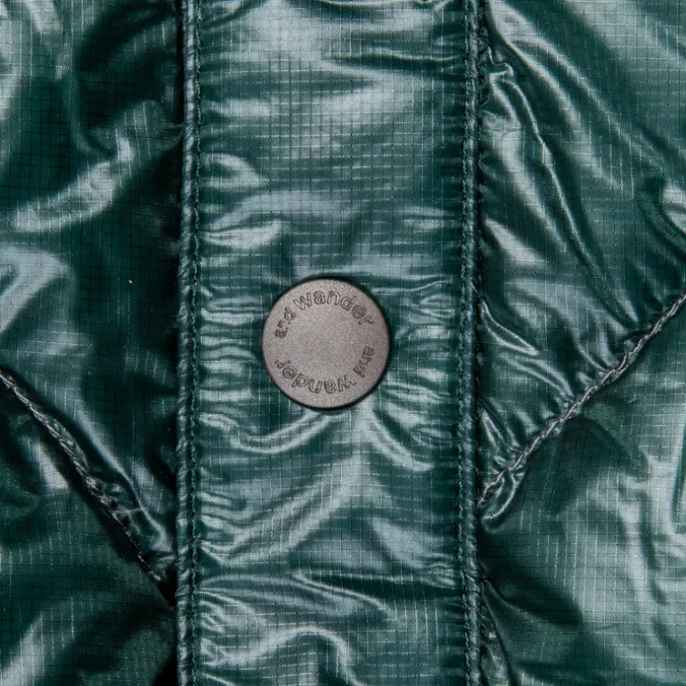And Wander Diamond Stitch Down Vest Green