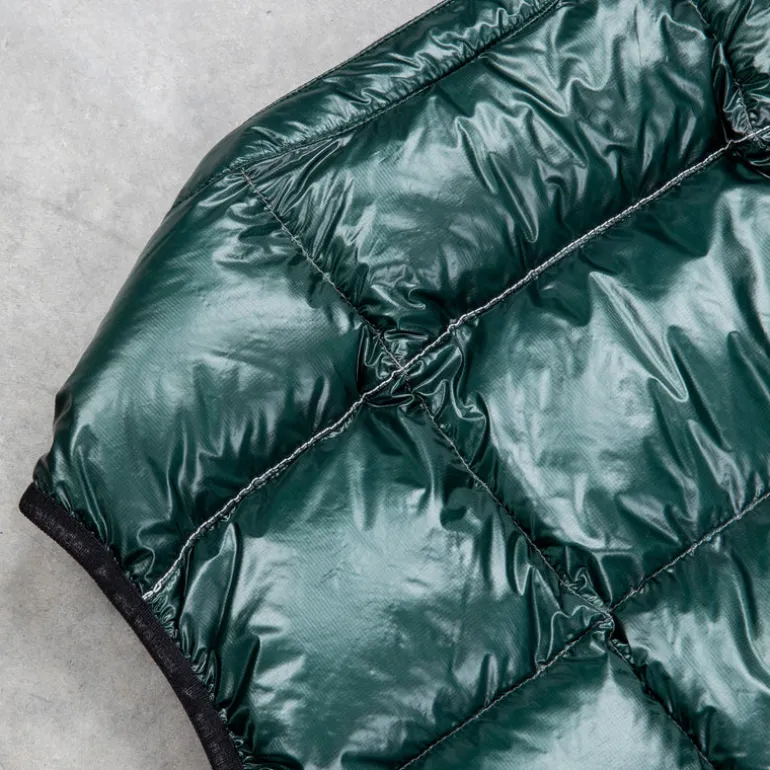 And Wander Diamond Stitch Down Vest Green