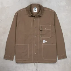 And Wander Dry Rip Shirt Jacket Khaki