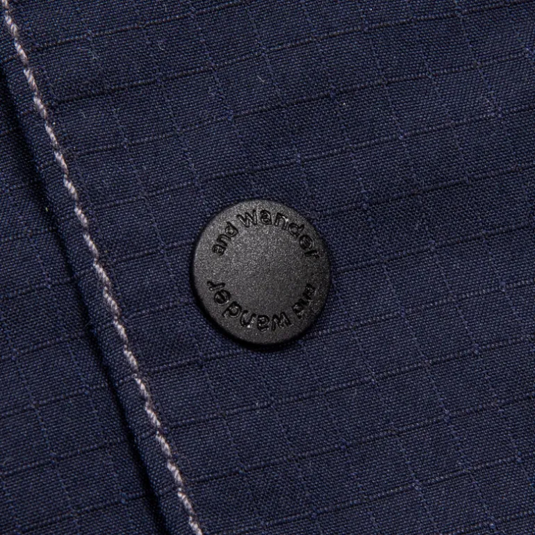 And Wander Dry Rip Shirt Jacket Navy