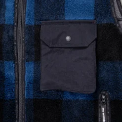 And Wander Fleece Boa Vest Check Blue