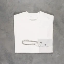 And Wander Heavy Cotton Pocket LS T-Shirt White
