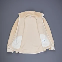 And Wander High Loft Fleece Jacket Off White