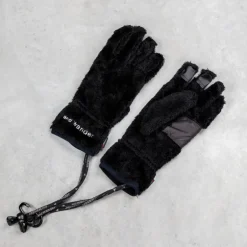 And Wander High Loft Fleece Gloves Black