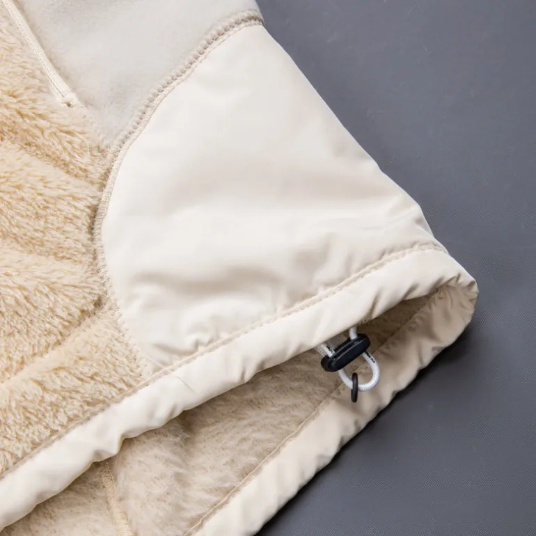 And Wander High Loft Fleece Jacket Off White