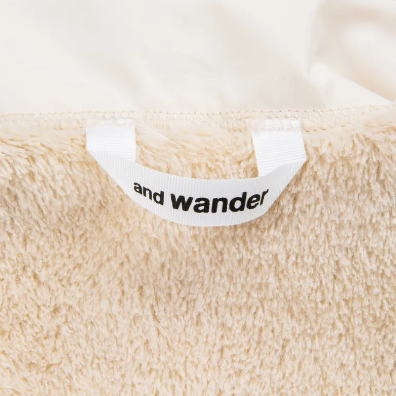 And Wander High Loft Fleece Jacket Off White